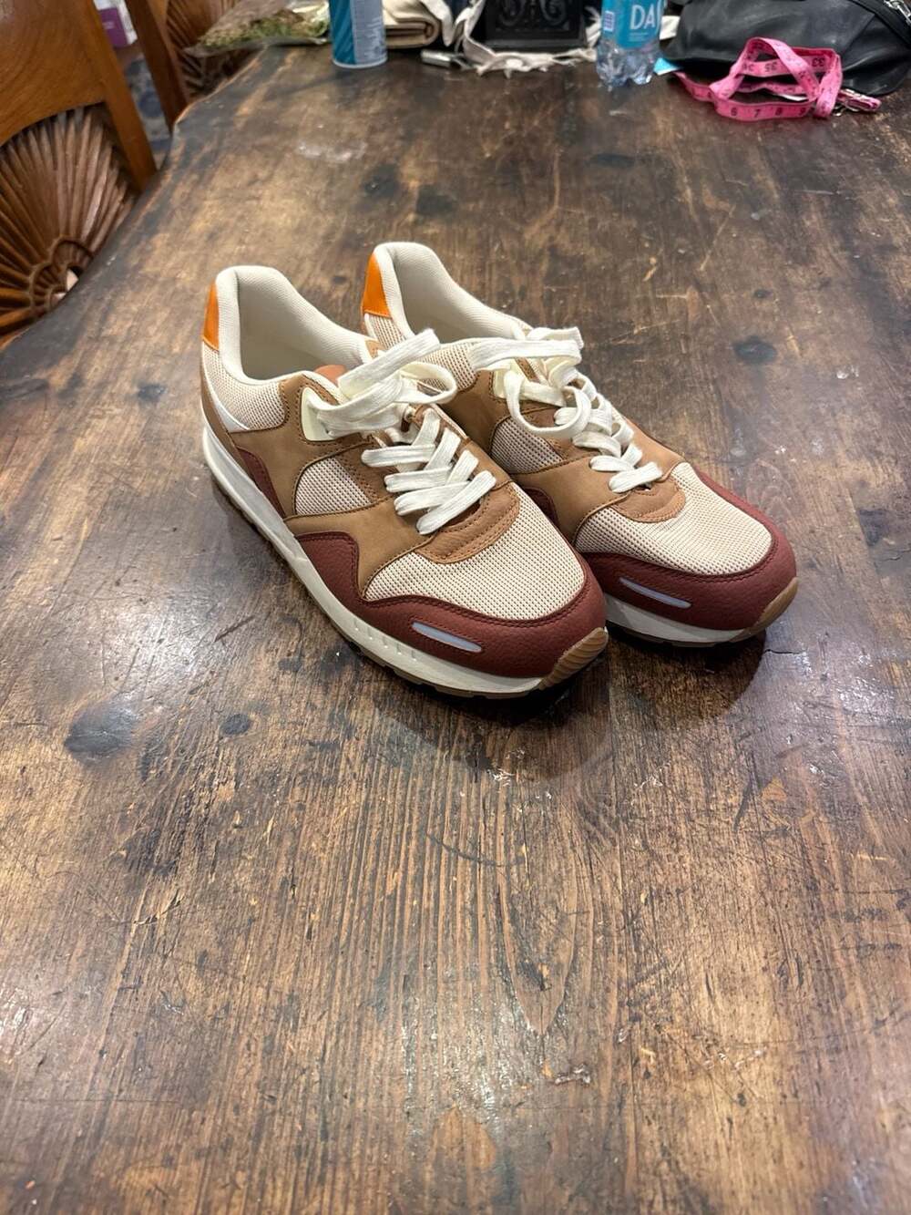 Zara Men's Combination Sneakers in Khaki/Brown/Orange Size EU 43